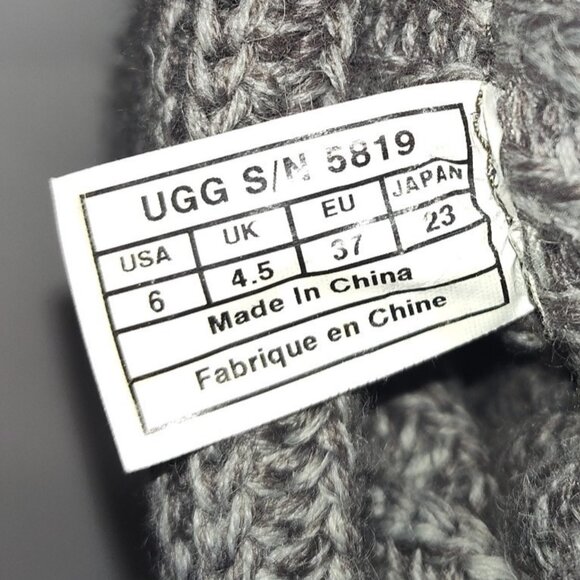 UGG Australia Classic Cardy Boots Women’s Size 6 Gray Knit Button 5819 - Picture 8 of 9
